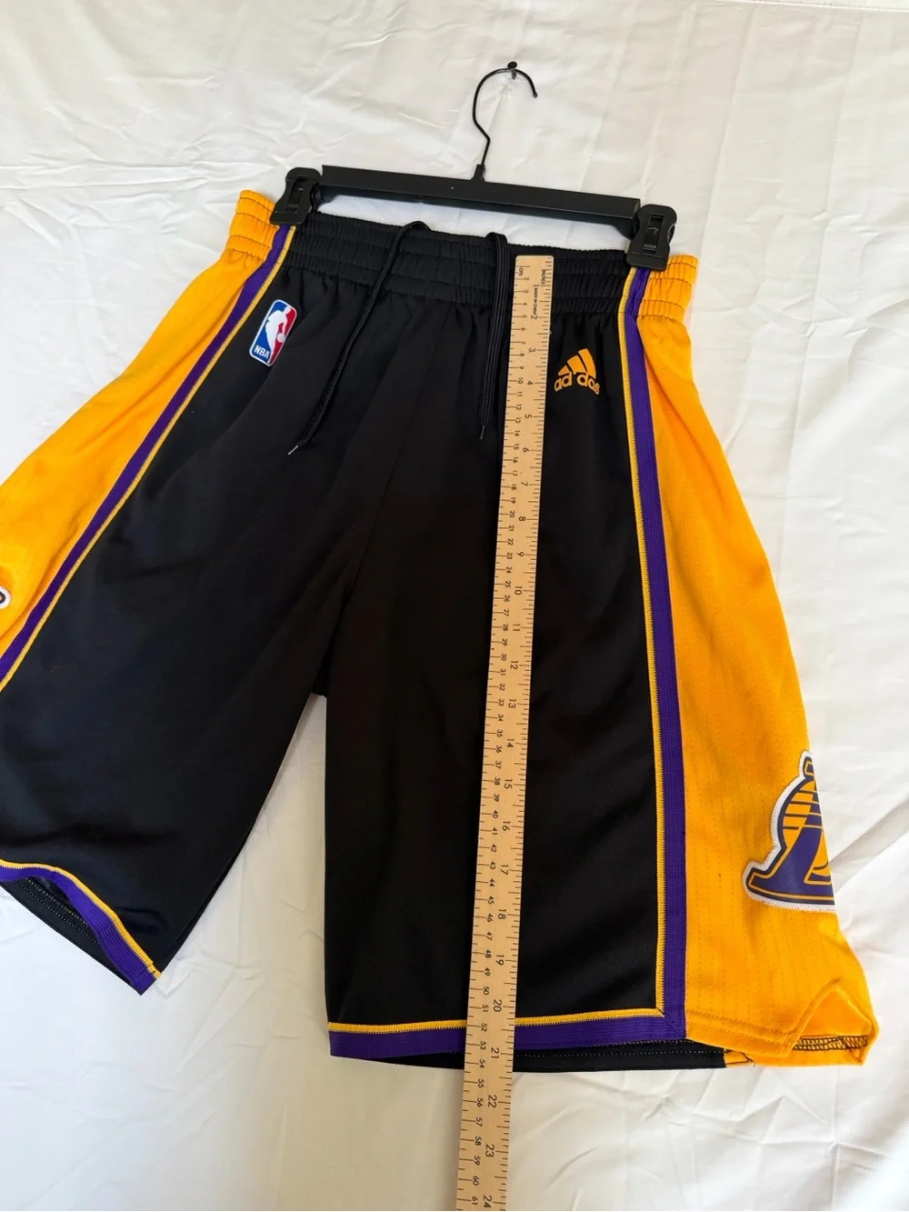 adidas Black, Yellow & Purple Kids Basketball Shorts